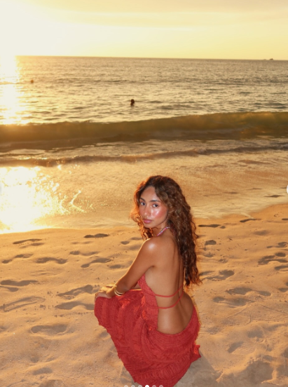 Sexy Red Two Piece Ruffle Party Gown,Halter Backless Evening Dress Y8734
