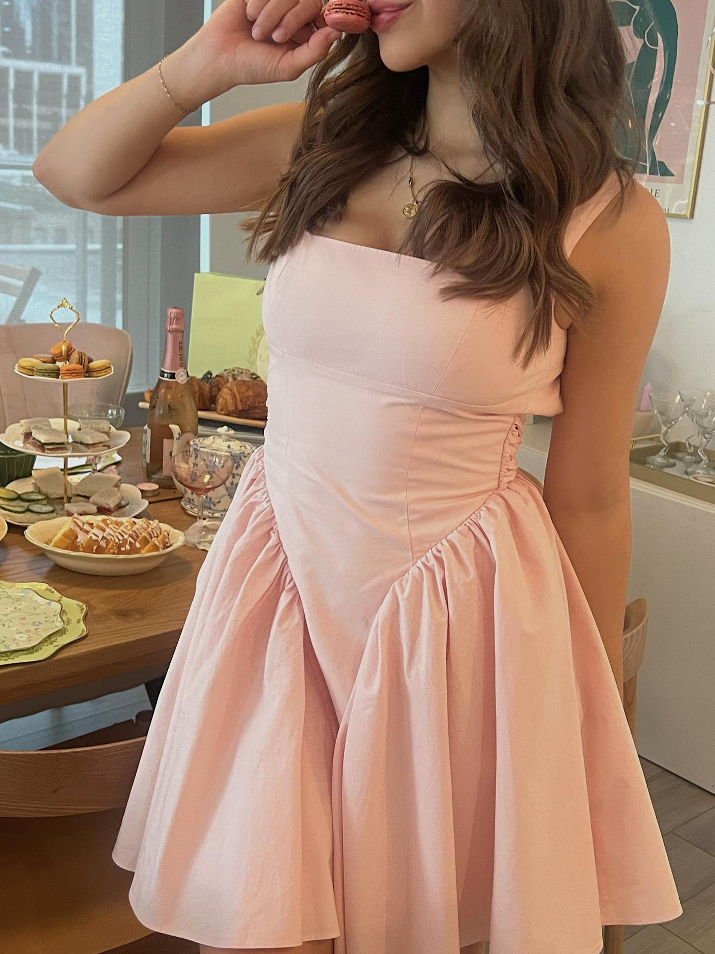 Simple Pink A-line Homecoming Dress,18th Birthday Outfit Y7278
