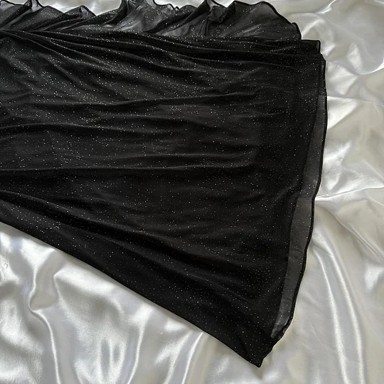 Elegant Black Chiffon Sequin Long Prom Dress Birthday Party Dress Y9738