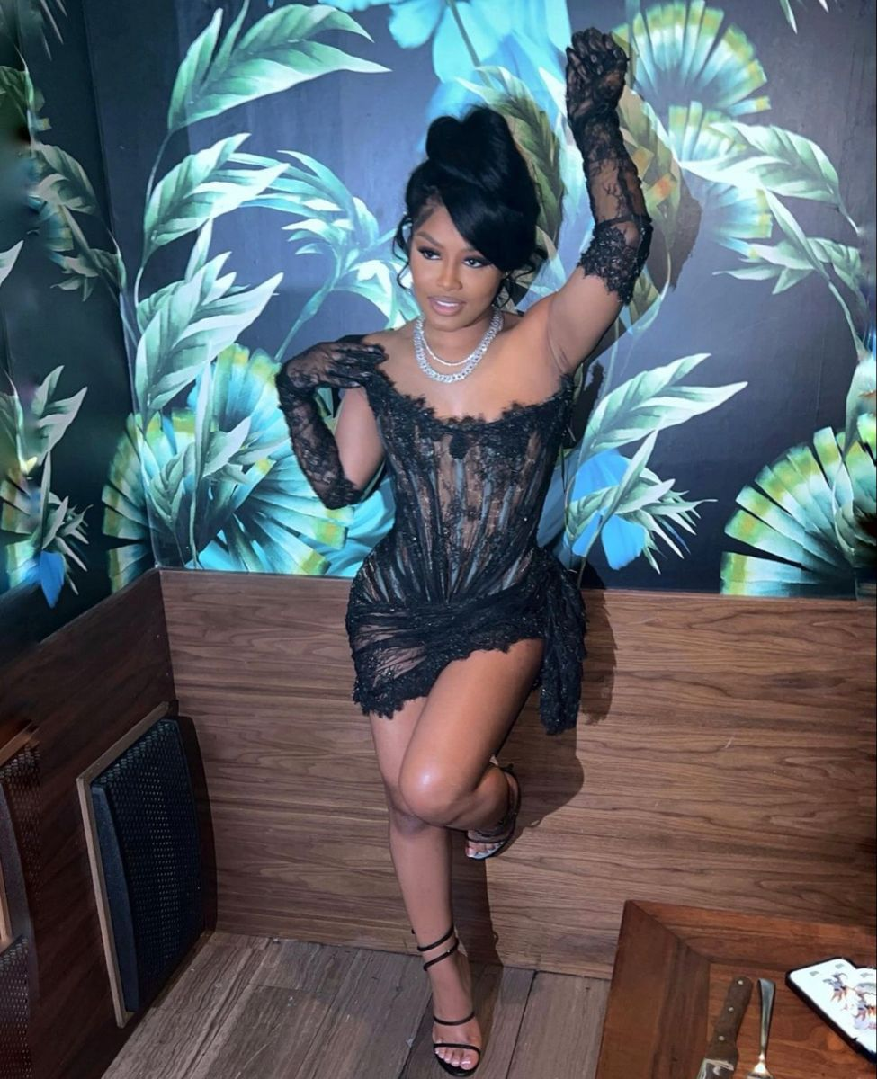 Sexy Black Lace Homecoming Dress,Strapless Party Dress Y2223