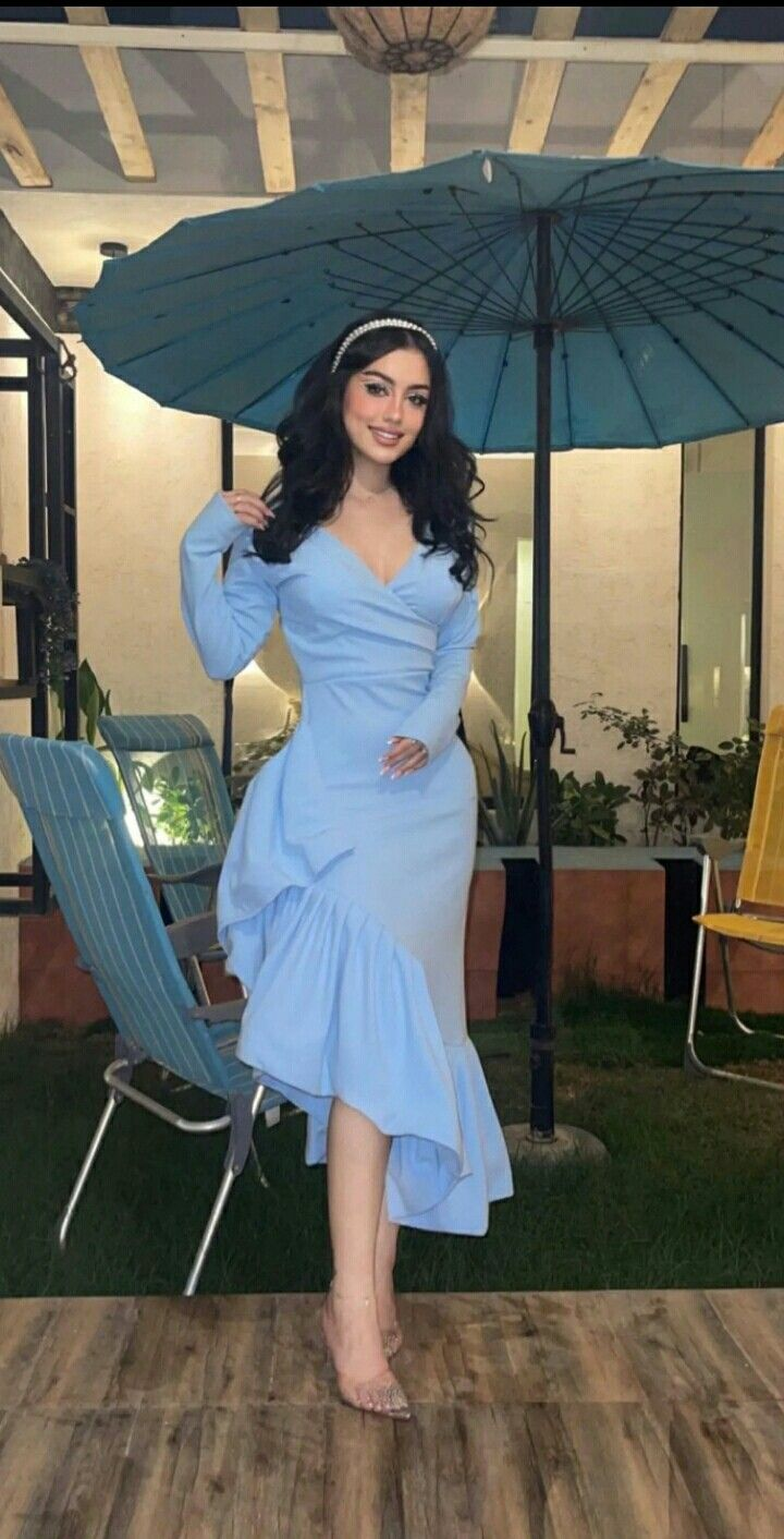 Elegant Blue V Neck Mermaid Prom Dress,Formal Evening Gown Y8181