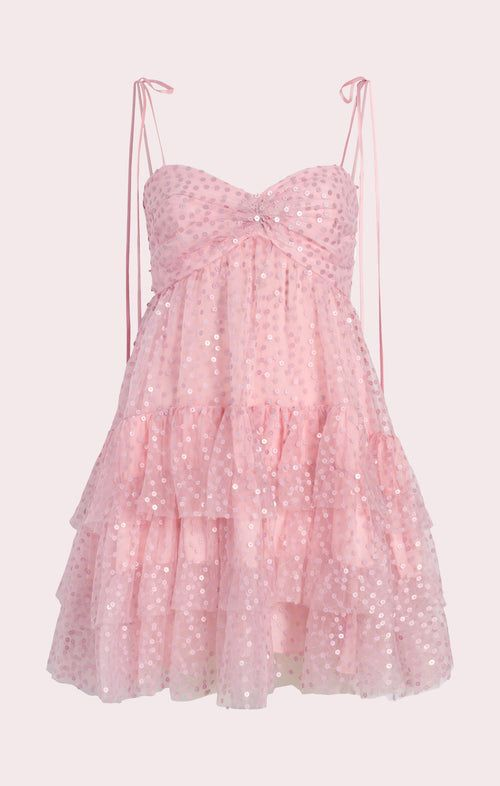 Cute Spaghetti Straps Pink A Line Layered Homecoming Dress Hoco Dress 18th Birthday Outfit Cocktail Dress Y9556