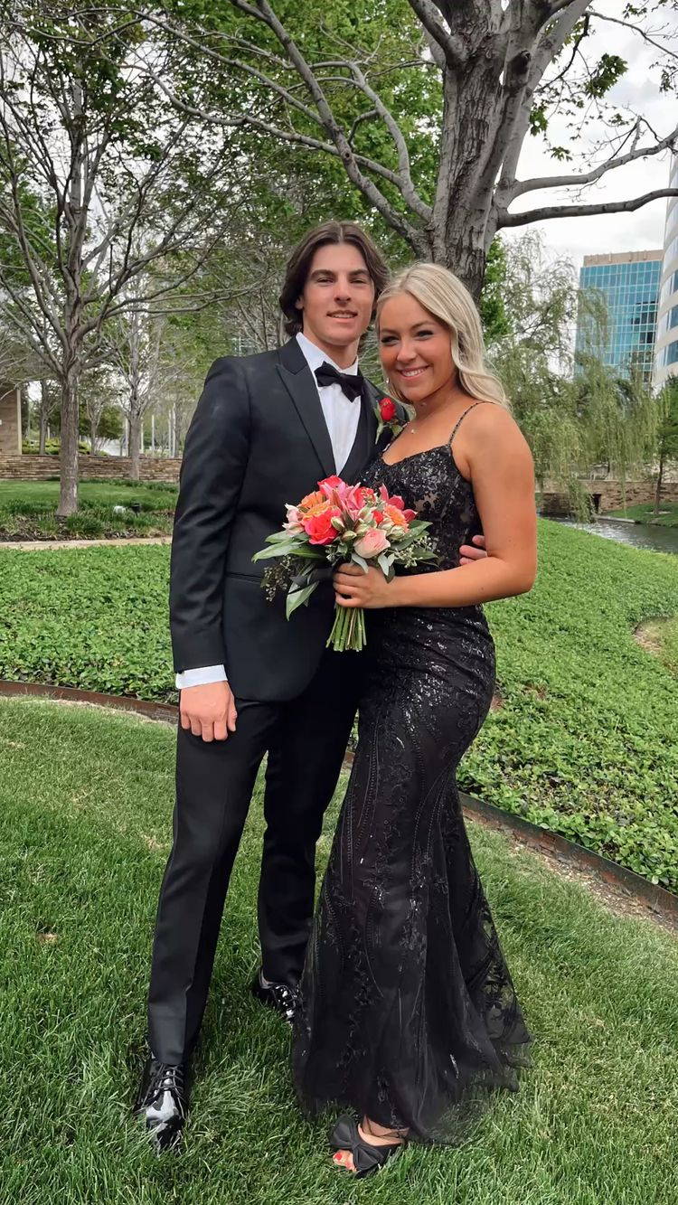 Elegant Black Sheath/Column Long Prom Dress,Black Tulle Evening Dress Y2571
