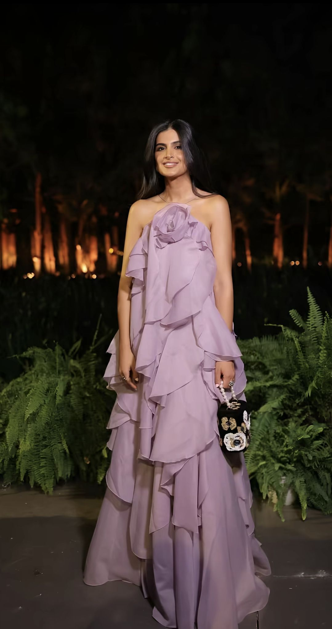 Elegant Purple Halter Chiffon A Line Ruffles Formal Prom Gown Long Party Dress SP218