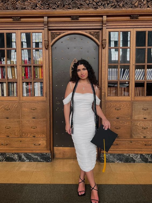 White Sleeveless Graduation Dress,White Formal Dress,White Tea Length Prom Dress Y2006