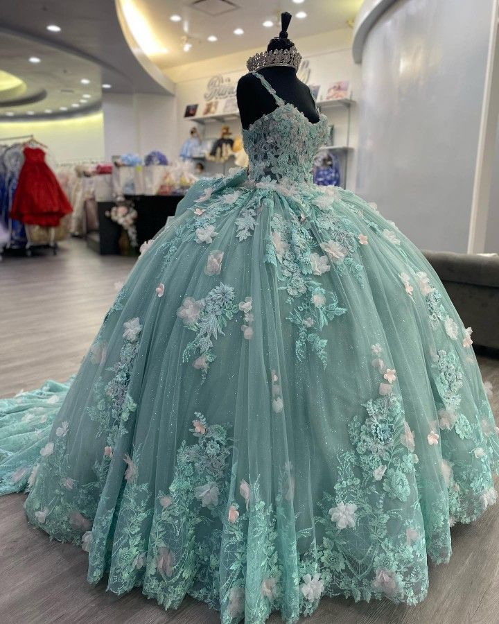 Glamorous 3D Flowers Ball Gown,Princess Dress,Sweet 16 Dress Y2320