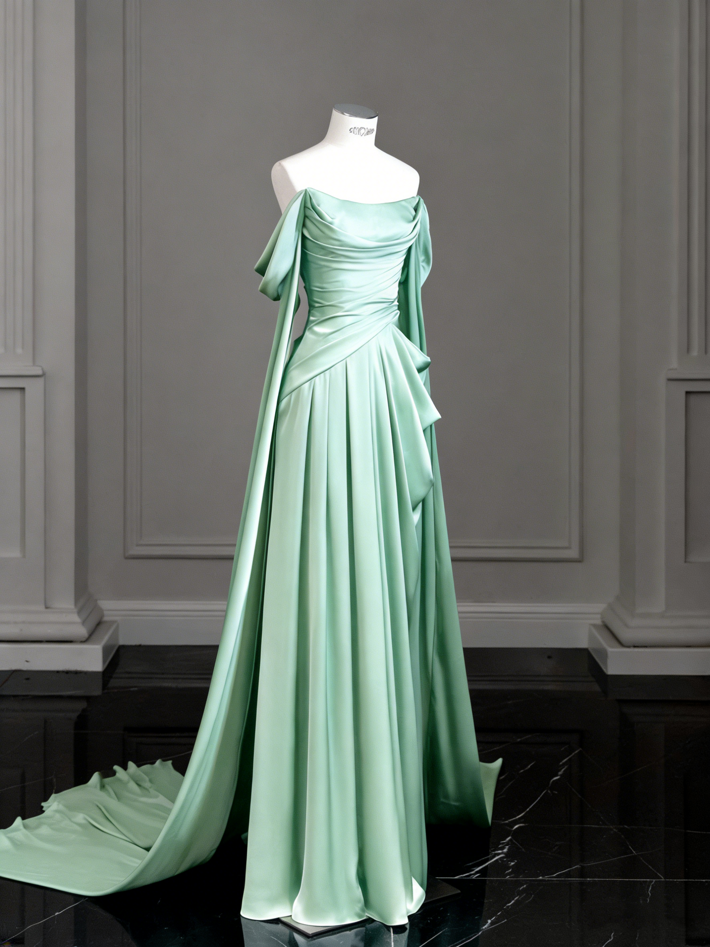Modest Purple Satin Long Prom Dress,Purple Evening Dress Y2589