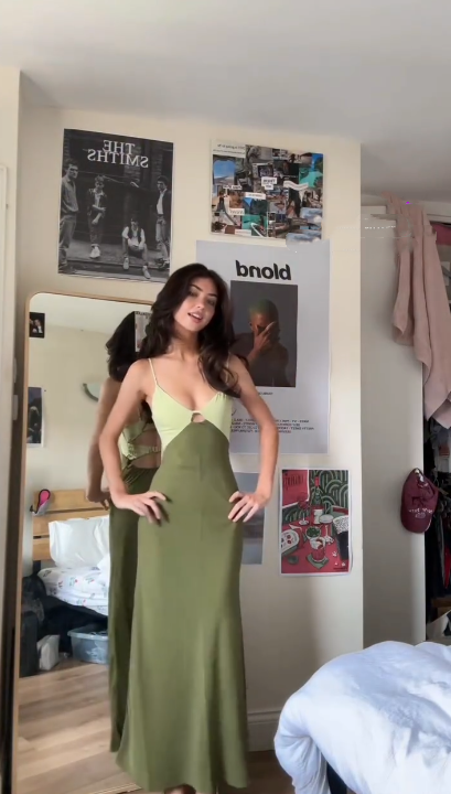 Vintage Sage Green Spaghetti Straps Satin Long Evening Dress Formal Wedding Guest Dress SP342
