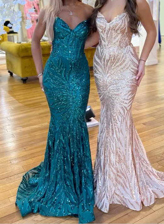 Gorgeous Spaghetti Straps Mermaid Evening Dress Long Prom Dress Y7886