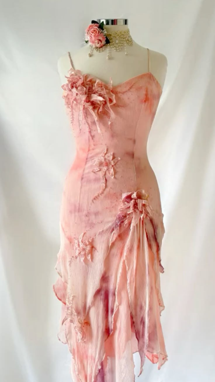 Pretty Pink Spaghetti Straps Chiffon Beaded Appliques Long Prom Dress Birthday Party Gown SP262