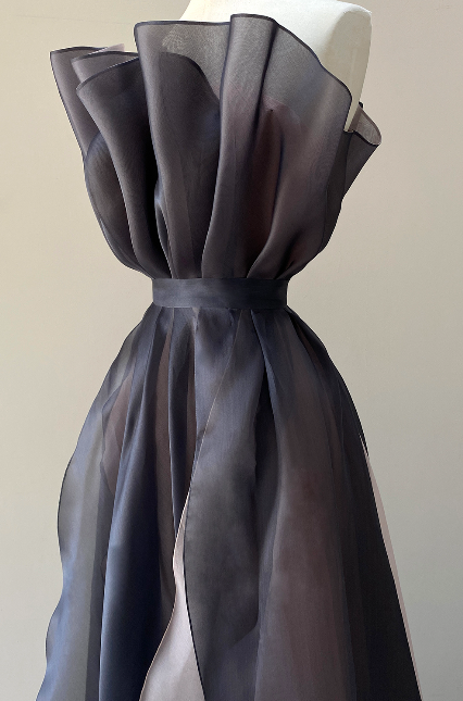 Black A-line Tulle Ruffle Prom Dress,Formal Gown Y4613