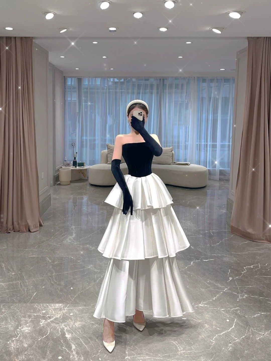 Strapless A-line Multi-layered Evening Dress,Evening Party Dress Y4380