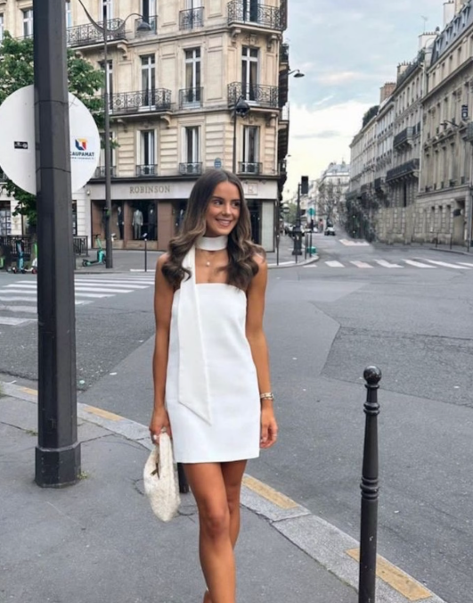 Women's White Strapless Mini Dress,White Short Homecoming Dress Y1999