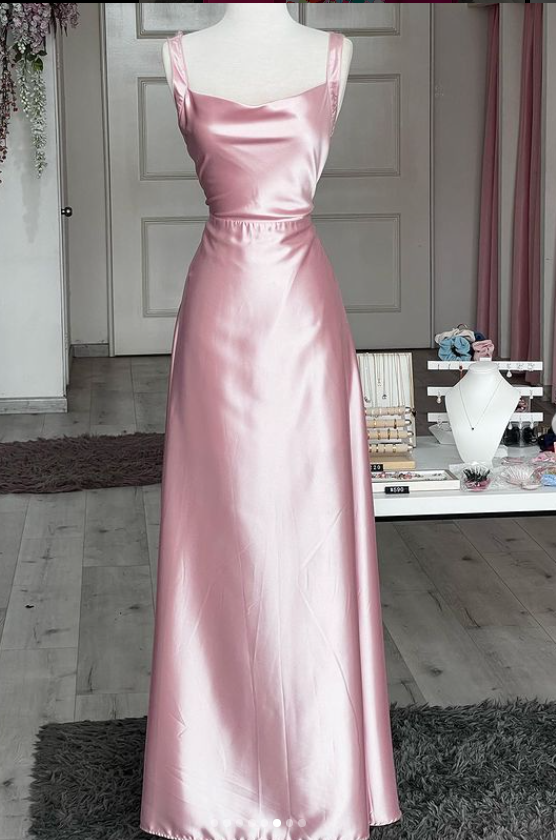 Classy Light Pink Sheath Long Prom Dress,Light Pink Formal Gown Y4504