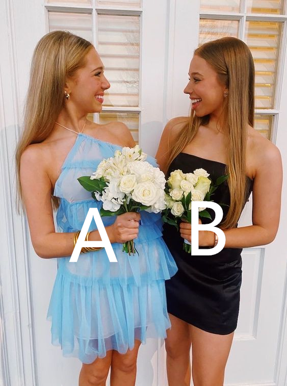 Cute Blue Tulle Short Homecoming Dress,Black Bodycon Dress Y2016