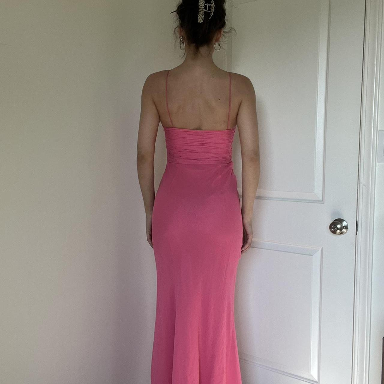 Charming Pink Halter Chiffon Slit Long Prom Dress Formal Party Gown SP302