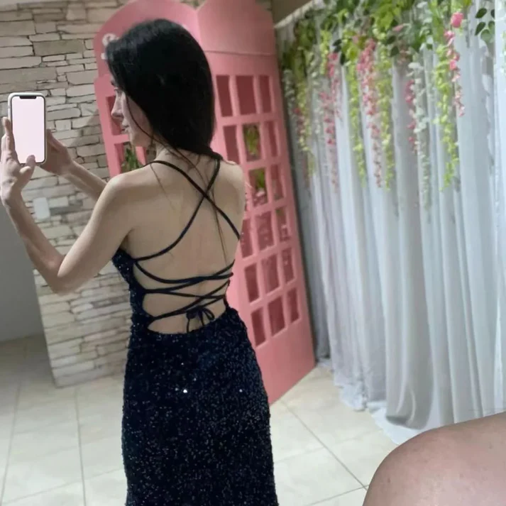 Glitter Sheath/Column Prom Dress with Split,Charming Evening Dress Y4404