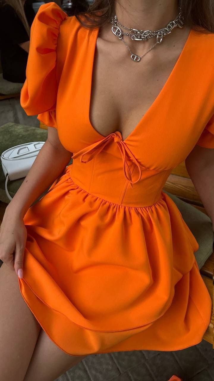 Beautiful Orange Satin A Line Short Cocktail Dress Formal 8th Grade Homecoming Dress Y9453