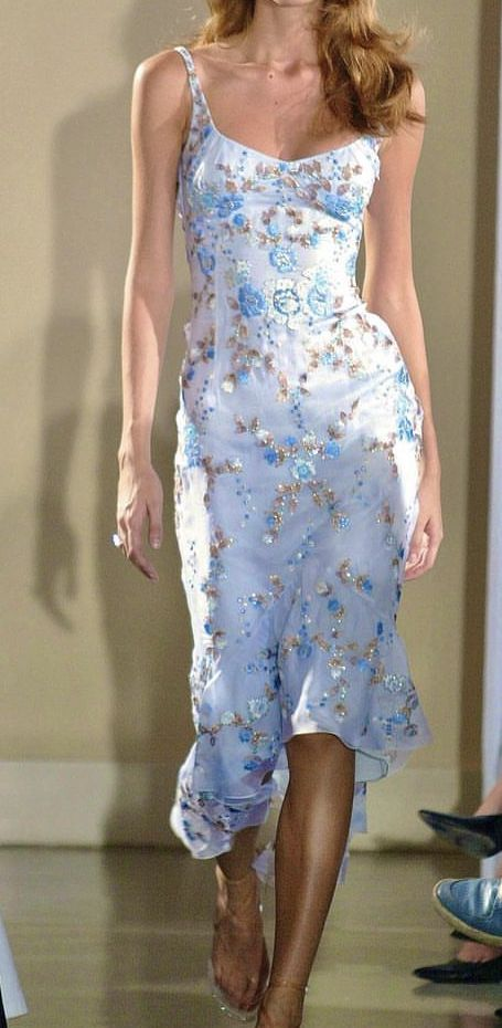 Elegant Blue Spaghetti Straps Tulle Appliques Prom Evening Dress Y8440