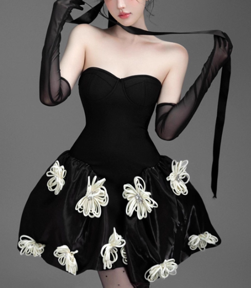 Cute Black Strapless Short A Line Birthday Outfits Formal Graduation Homecoming Dress Y9367