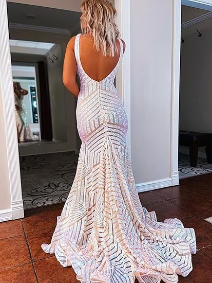 Elegant V Neck Sexy Sleeveless Mermaid Prom Dress,Orange Evening Dress Y5188