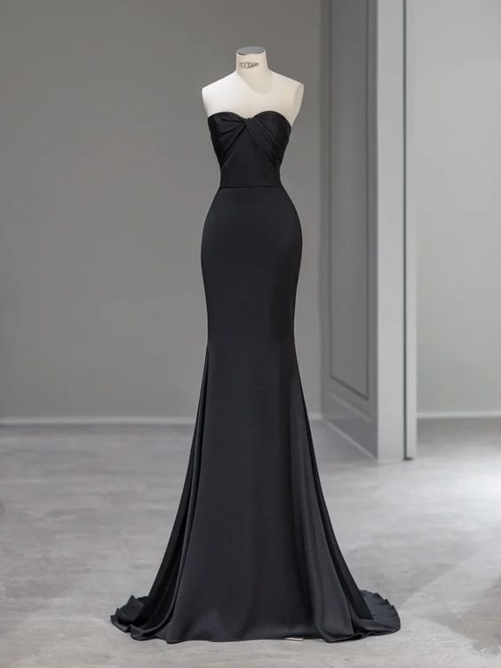 Black Mermaid Long Prom Dress,Charming Evening Dress Y2038