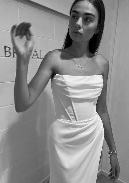 Classy White Strapless Slit Mermaid Evening Dress Long Prom Dress Y8417