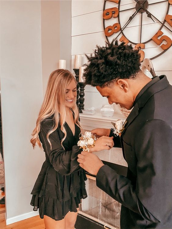 Black Long Sleeves Homecoming Dress,Black Party Dress Y2259