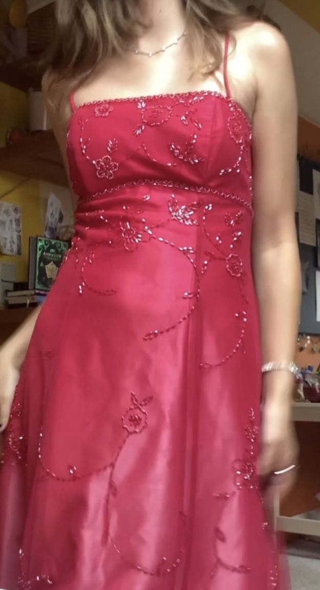 Vintage Pink Spaghetti Straps Tulle Satin Beaded A Line Long Party Gown Guest Dress SP310