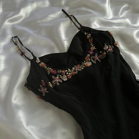 Charming Black Spaghetti Straps Chiffon Appliques Mermaid Party Dress Evening Gown Y9743