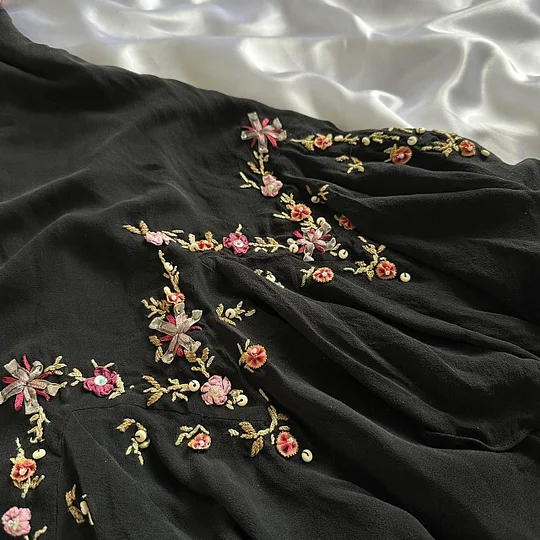 Charming Black Spaghetti Straps Chiffon Appliques Mermaid Party Dress Evening Gown Y9743