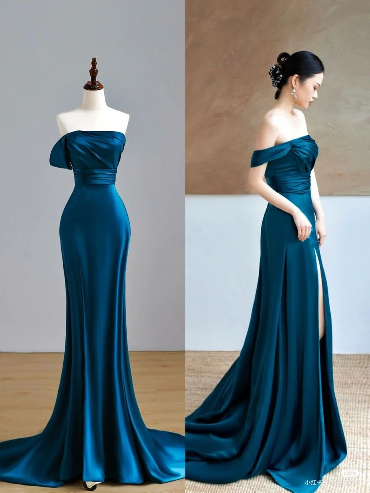 Elegant Mermaid Satin Long Prom Dress,Mermaid Evening Dress,Pageant Dress Y4552