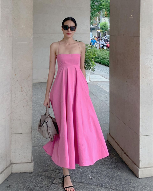 Elegant Pink A-line Prom Dress,Simple Pink Formal Gown Y2372