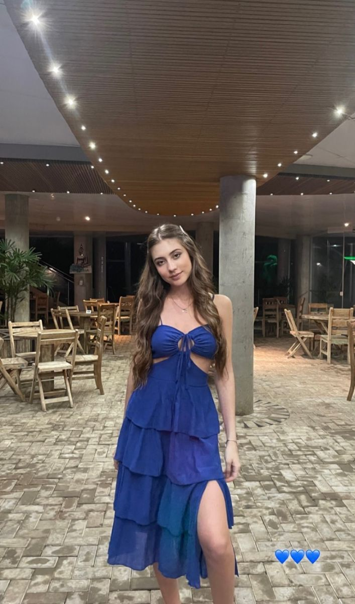 Blue Cut Out Tie Back Layered Hem,Short Prom Dress,Boho Dress Y4696
