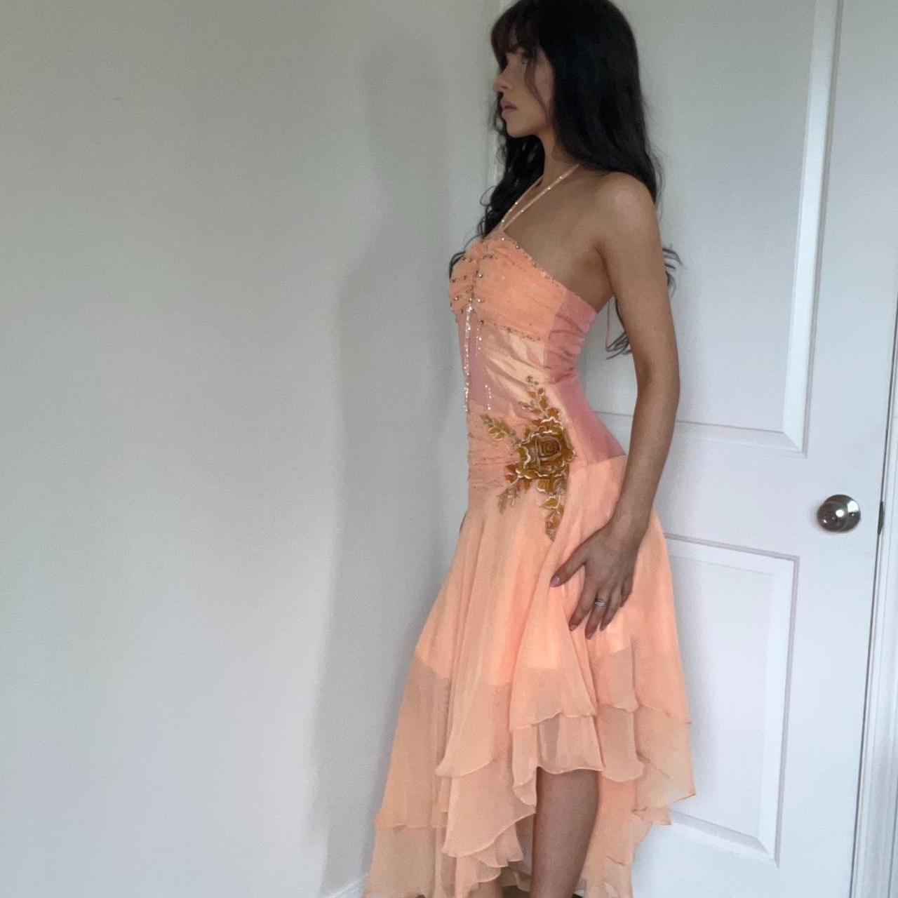 Classy Halter Chiffon Beaded Orange Long Party Dress Formal Evening Gown SP261