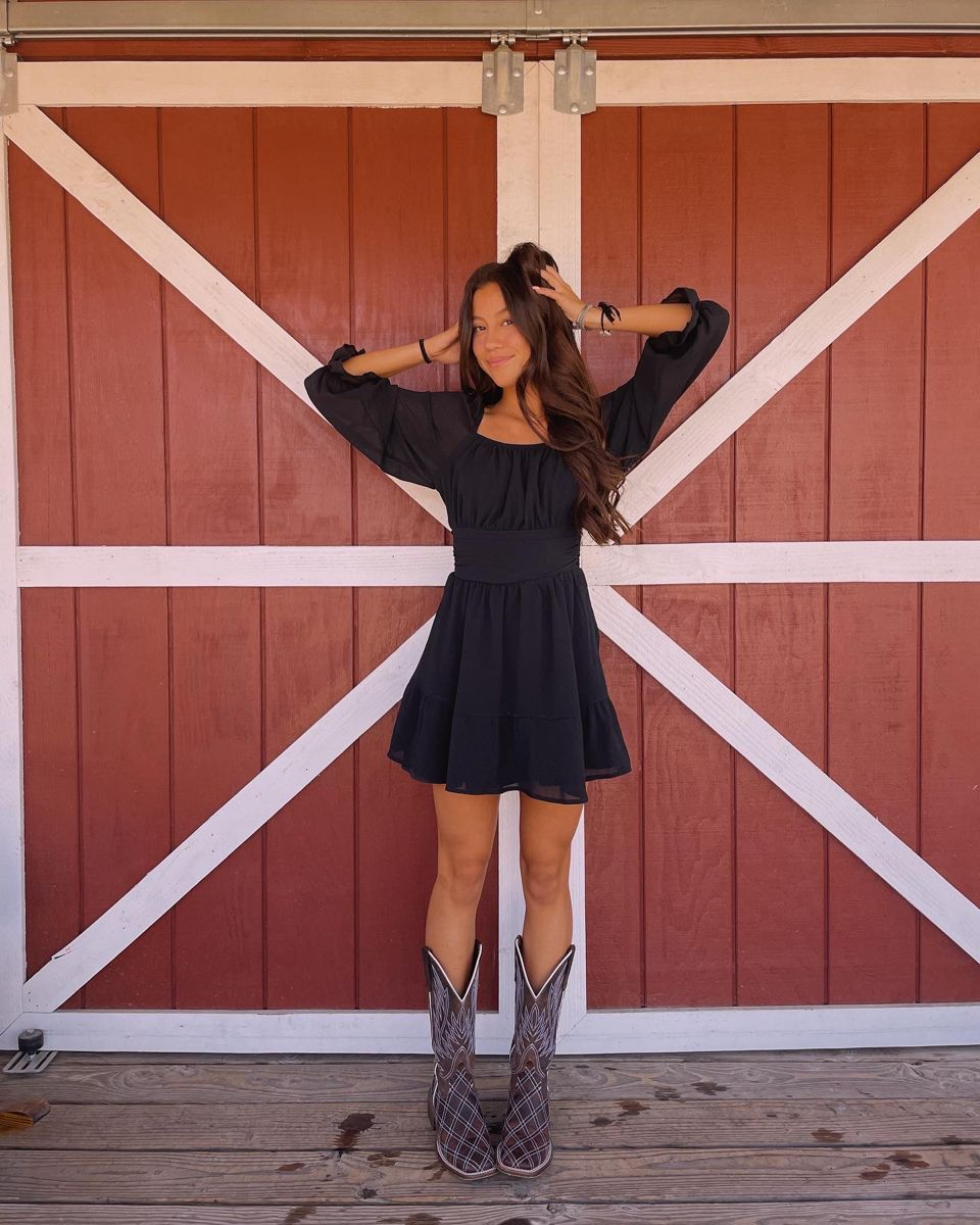 Black A-line Chiffon Homecoming Dress Casual Dress Y2836