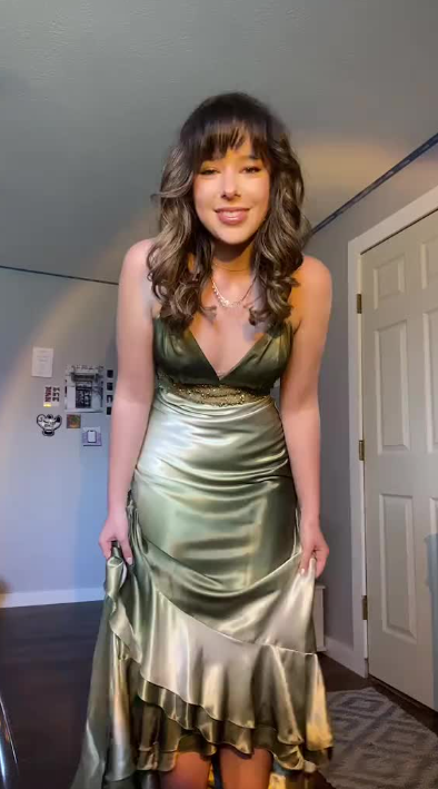Vintage Green V Neck Satin Beaded Mermaid Prom Dress Long Evening Gown SP232