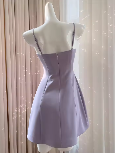 3D Sequins Butterfly Purple Short Homecoming Dress Sweet 20th Birthday Dress Y9617