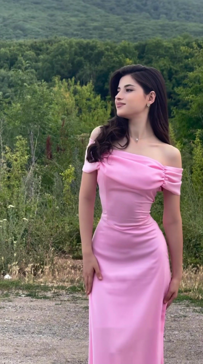 Stylish Off The Shoulder Pink Satin Mermaid Party Gown Bridesmaid Dress SP767