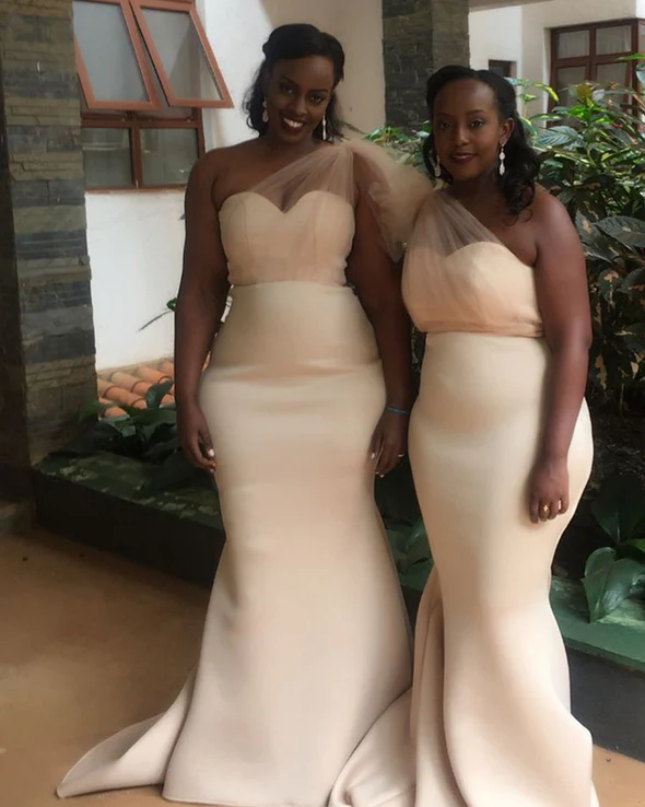 Mermaid Satin Bridesmaid Dresses Elegant Prom Dress Y05