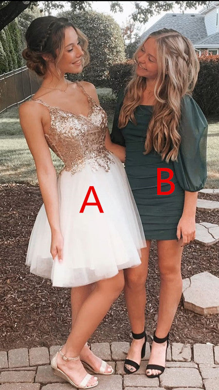 Cute A-line White Tulle Homecoming Dress 8th Grade Prom Dresses Short Y708