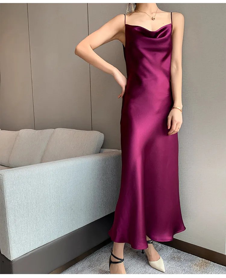 Sexy Spaghetti Straps Silk Prom Dress,Bridesmaid Dress Y1357