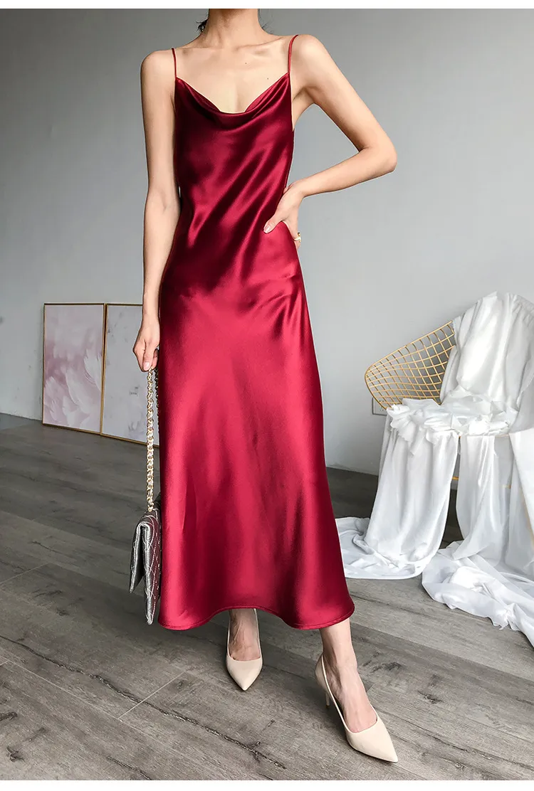 Sexy Spaghetti Straps Silk Prom Dress,Bridesmaid Dress Y1357