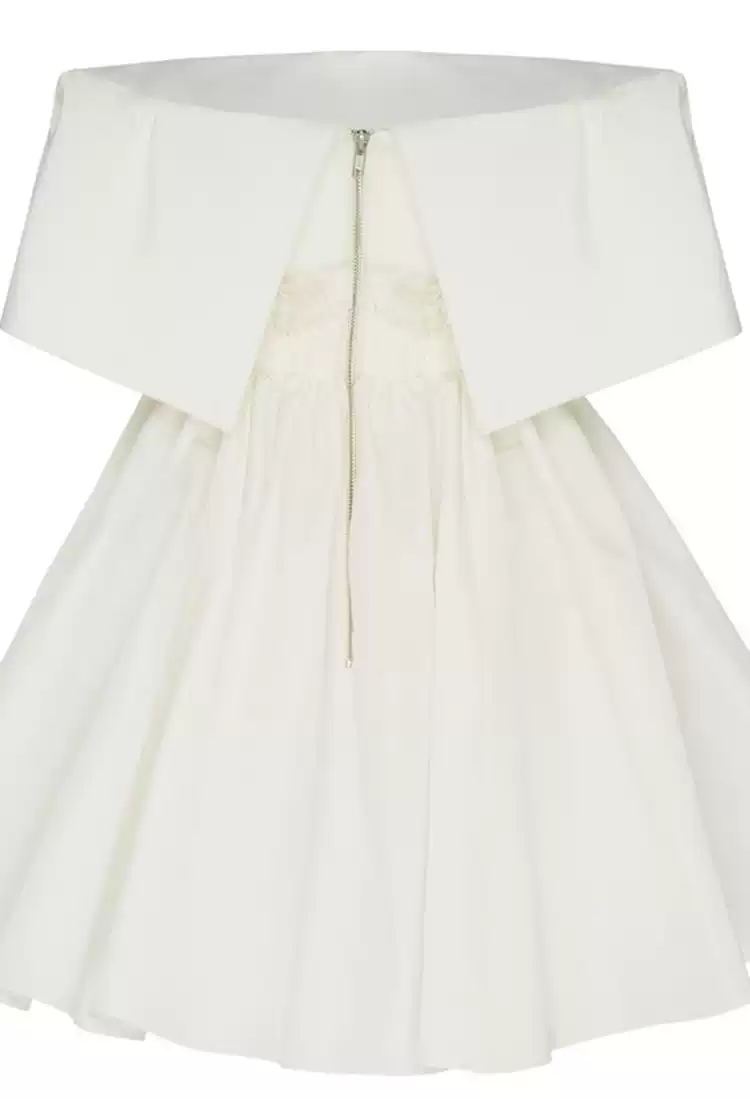 White Off the Shoulder Mini Homecoming Dresses,A-line Dresses S4014