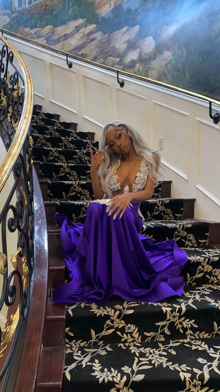 Sexy Purple Mermaid Prom Dress,Charming Evening Dress Y1708