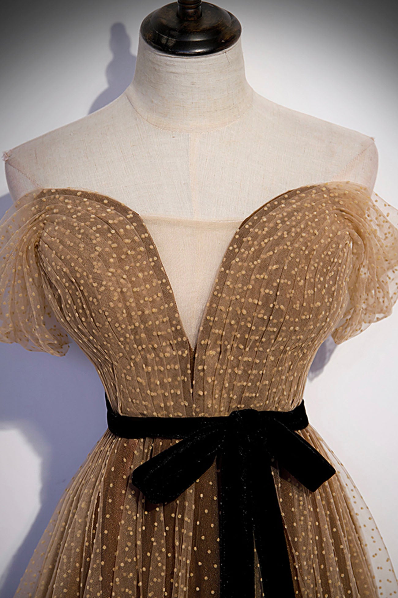 Cute tulle long prom dress A line evening dress s62