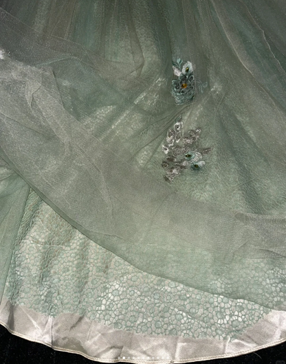 Beautiful Tulle Applique Beaded Mermaid Long Prom Gown Birthday Party Dress SP820