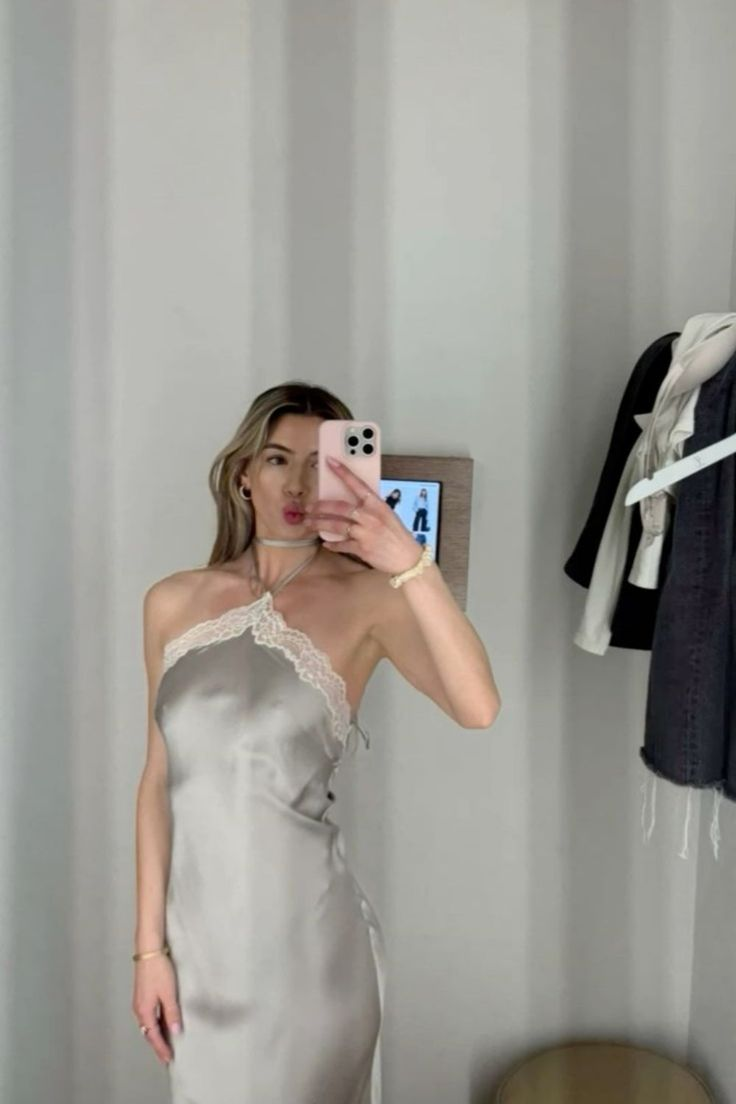 Sexy Halter Satin Lace Party Evening Dress Y8169