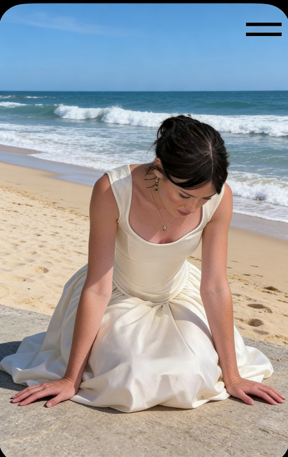 Elegant Sleeveless Ivory Satin A Line Long Wedding Dress Bridal Gowns SP2079