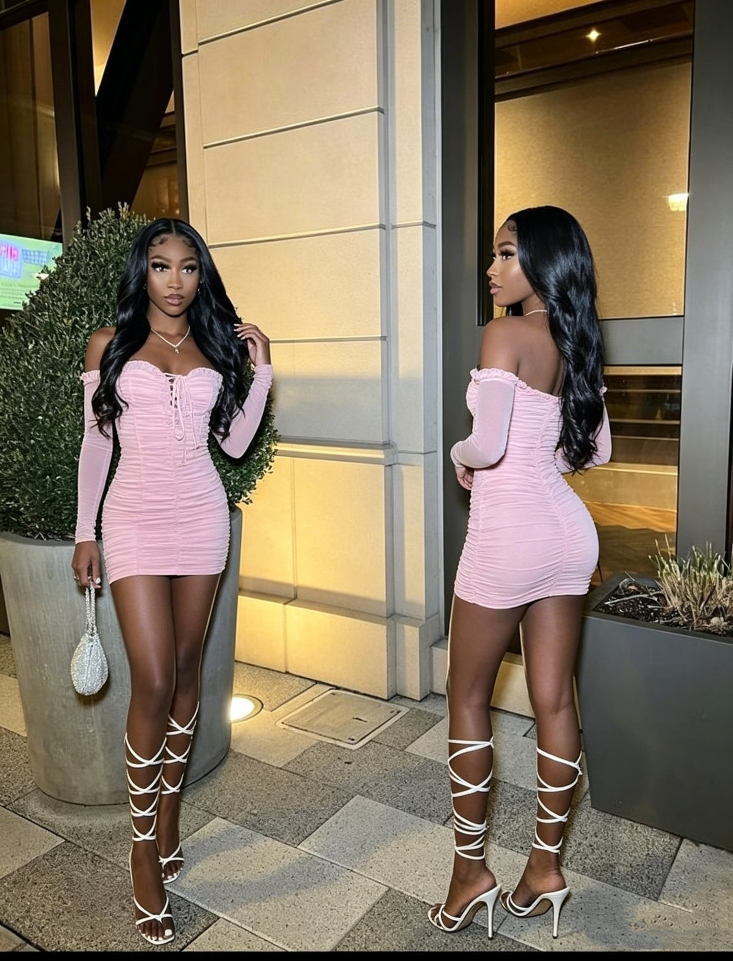 Black Girls 18th Outfit Pink Sexy Homecoming Dress Y22